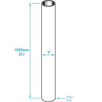 Exhaust Chrome Stack / Straight / Plain End / 7" x 60"